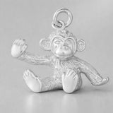 9ct White Gold - Baby Monkey Charm