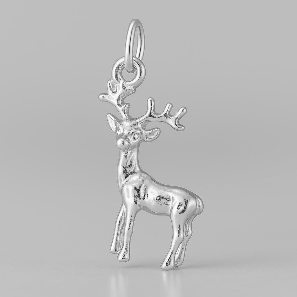 9ct White Gold - Rudolph Reindeer Charm