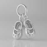 18ct White Gold - Tiny Baby Shoes Charm