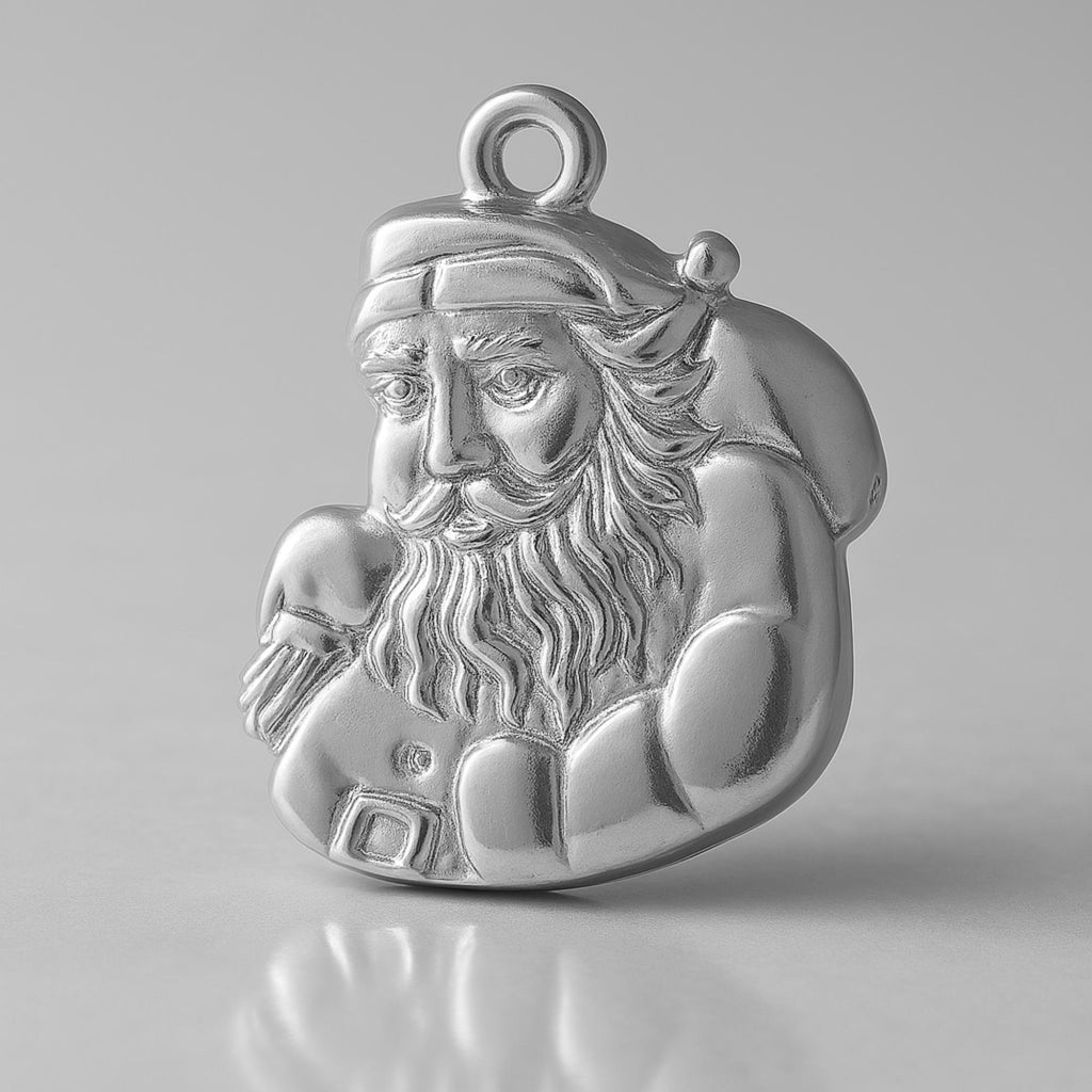 18ct White Gold - Santa Claus Portrait Charm
