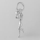 9ct White Gold - Netball Girl Charm