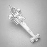 18ct White Gold - Dragster Racer Charm
