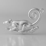 18ct White Gold - Panther Chameleon Charm