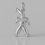 9ct White Gold - Ruffled Collar Clown Charm