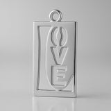 9ct White Gold - Inverted Love Charm
