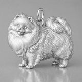 18ct White Gold - Pomeranian Dog Charm