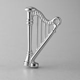 9ct White Gold - Traditional Irish Harp Charm