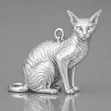 18ct White Gold - Cornish Rex Cat Charm
