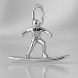 18ct White Gold - Resort Snowboarder Charm