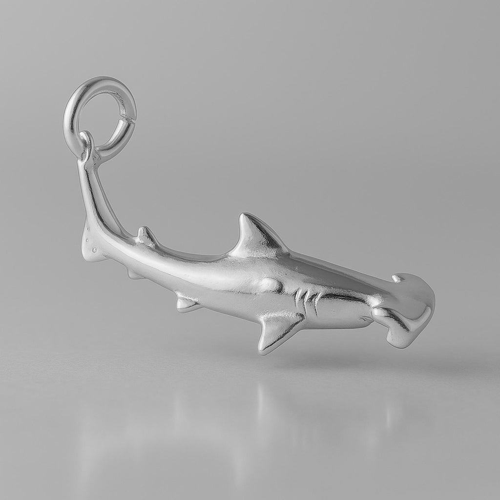 18ct White Gold - Hammerhead Shark Charm