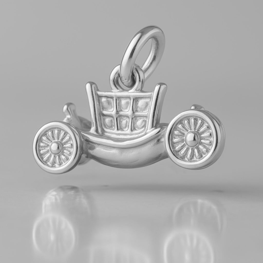 9ct White Gold - Princess Carriage Charm