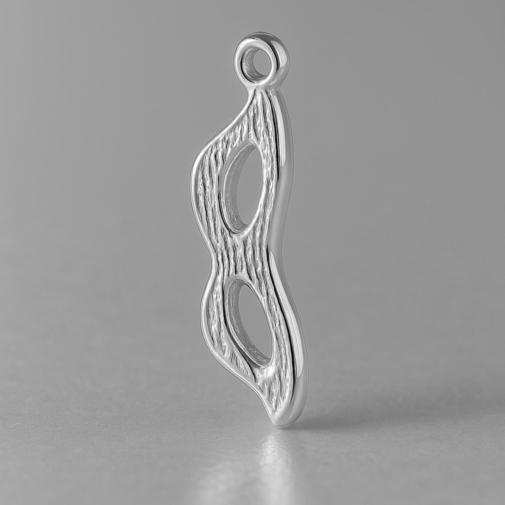 9ct White Gold - Masquerade Mask Charm