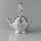 9ct White Gold - Ornate Teapot Charm
