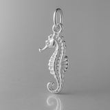 18ct White Gold - Classic Seahorse Charm