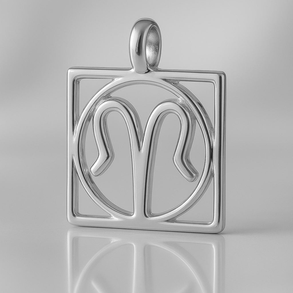 18ct White Gold - Scorpio Zodiac Square Charm