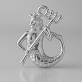 18ct White Gold - Poseidon Sea King Charm