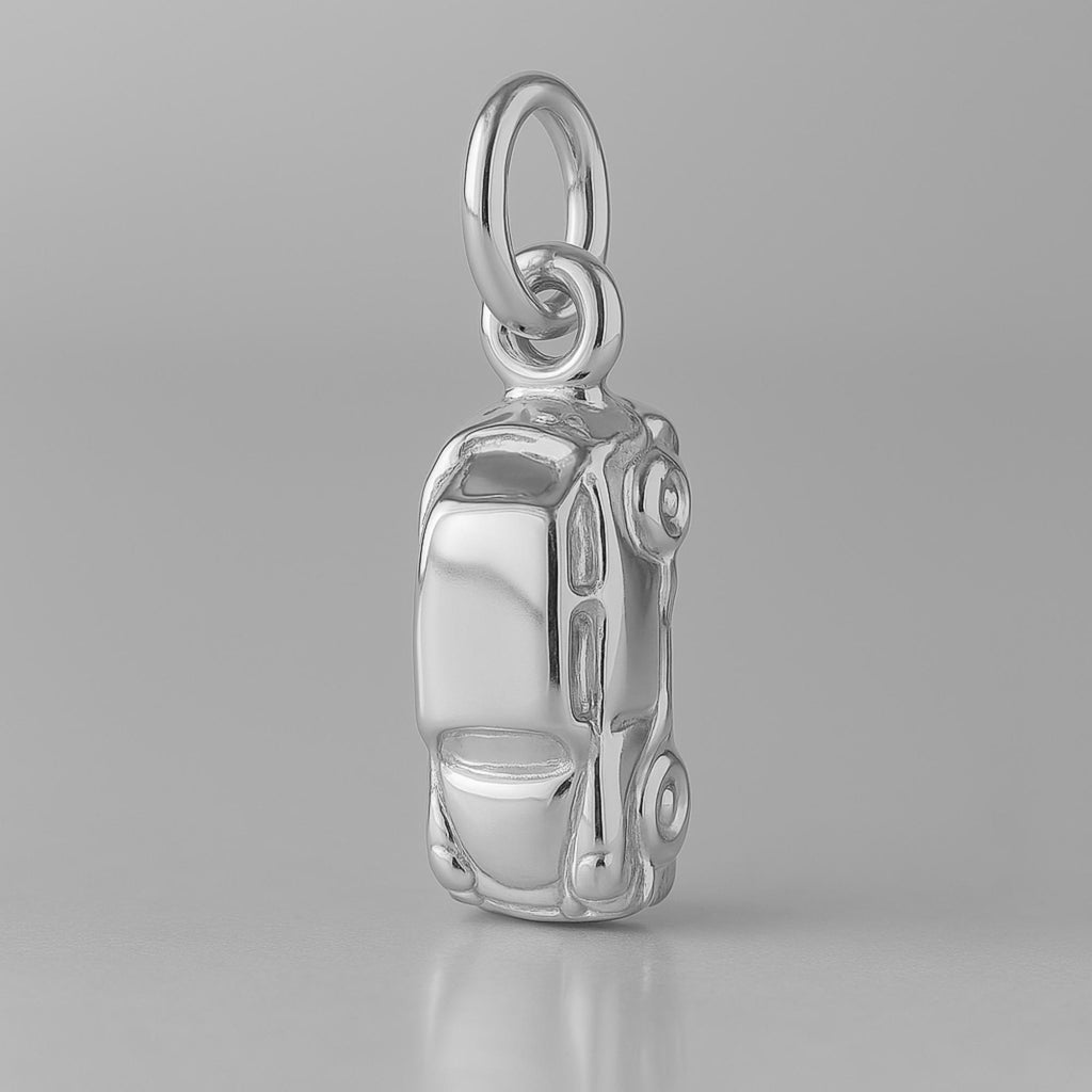 9ct White Gold - VW Beetle Car Charm