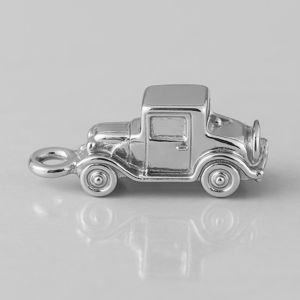 18ct White Gold - Vintage Model T Style Car Charm