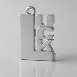 9ct White Gold - LUCK Charm