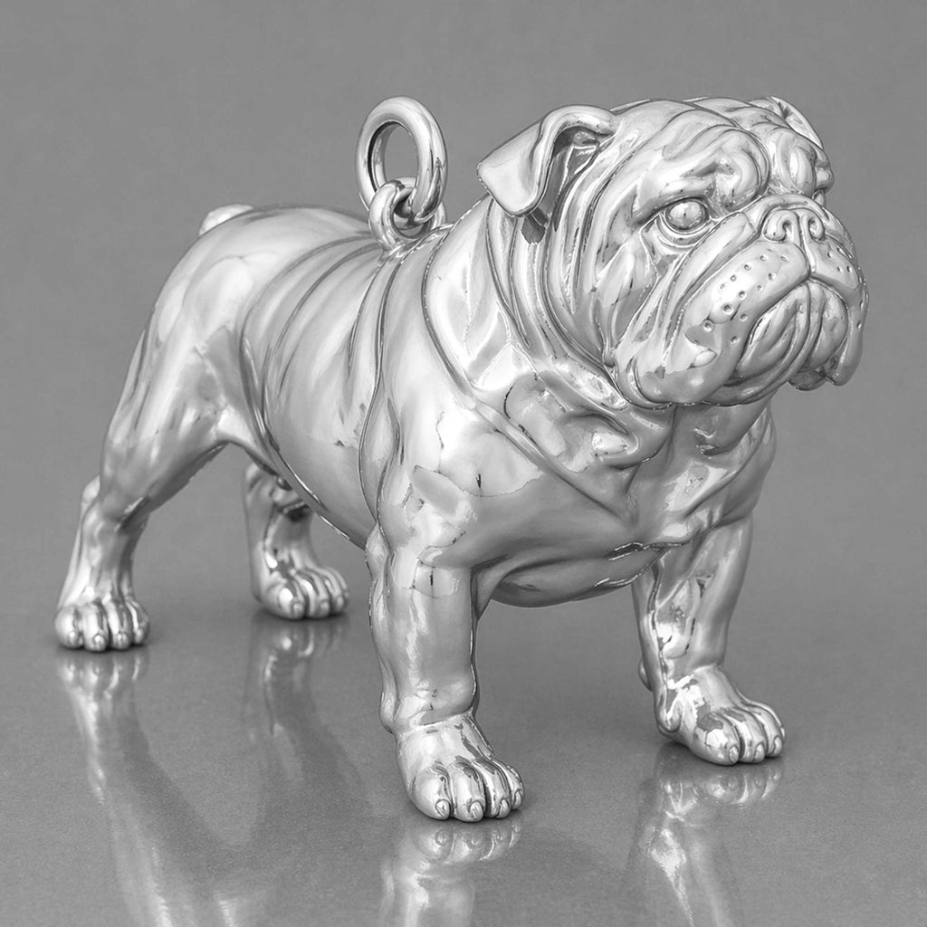 18ct White Gold - Bulldog Charm