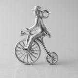 18ct White Gold - Penny Farthing Rider Charm