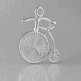 9ct White Gold - Penny Farthing Charm