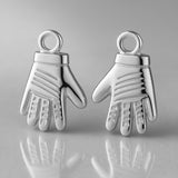 9ct White Gold - Racing Gloves Charm