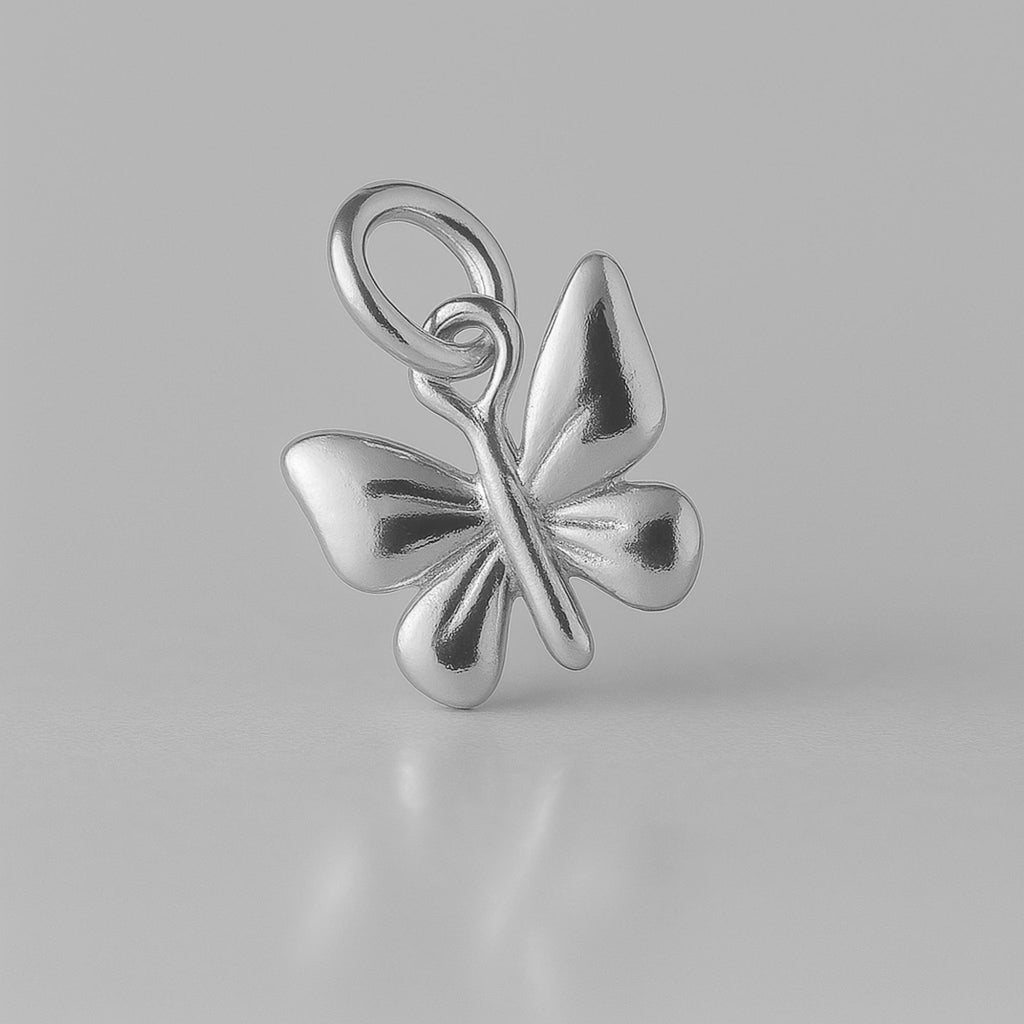 9ct White Gold - Garden Butterfly Charm