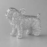 9ct White Gold - Curly Cocker Spaniel Dog Charm