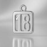 18ct White Gold - 18 Pendant Charm