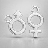 18ct White Gold - Gender Symbols Charm
