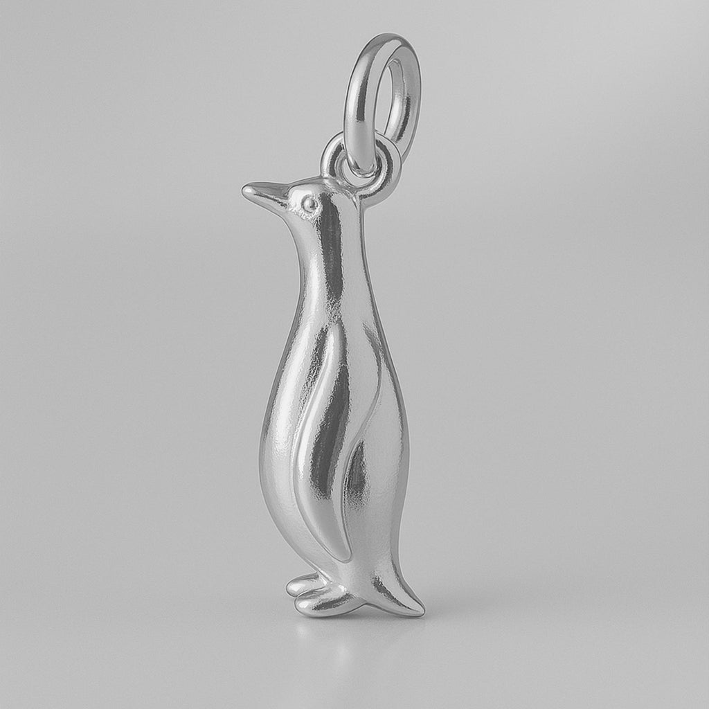 9ct White Gold - Emperor Penguin Charm