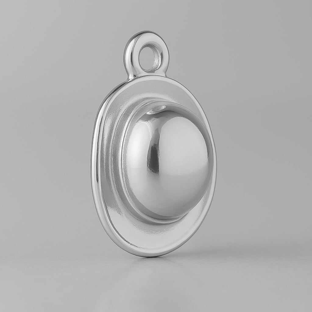 9ct White Gold - Bowler Hat Charm