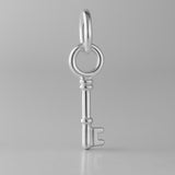 9ct White Gold - Classic Vintage Key Charm