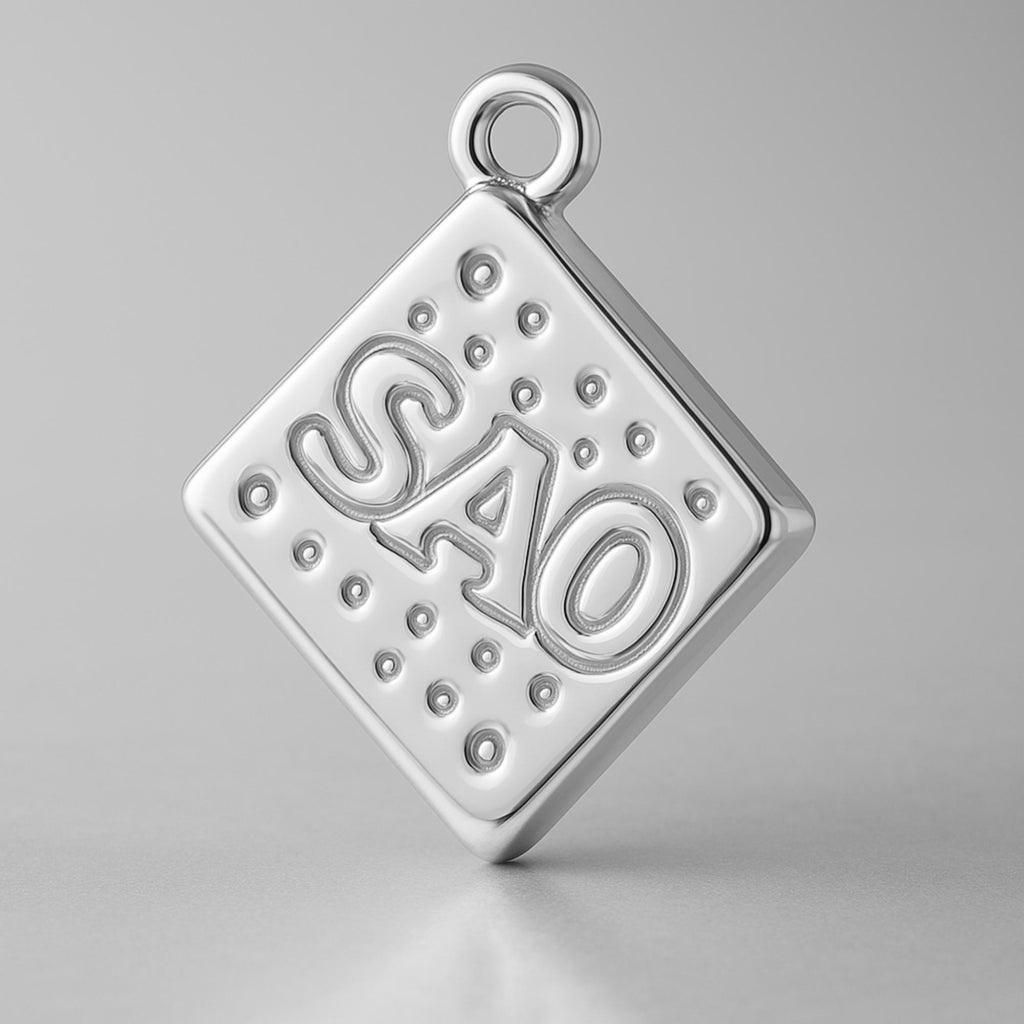 18ct White Gold - SAO Biscuit Charm