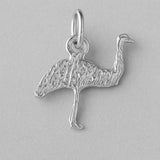 18ct White Gold - Emu Silhouette Charm