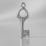 9ct White Gold - Openwork 21 House Key Charm