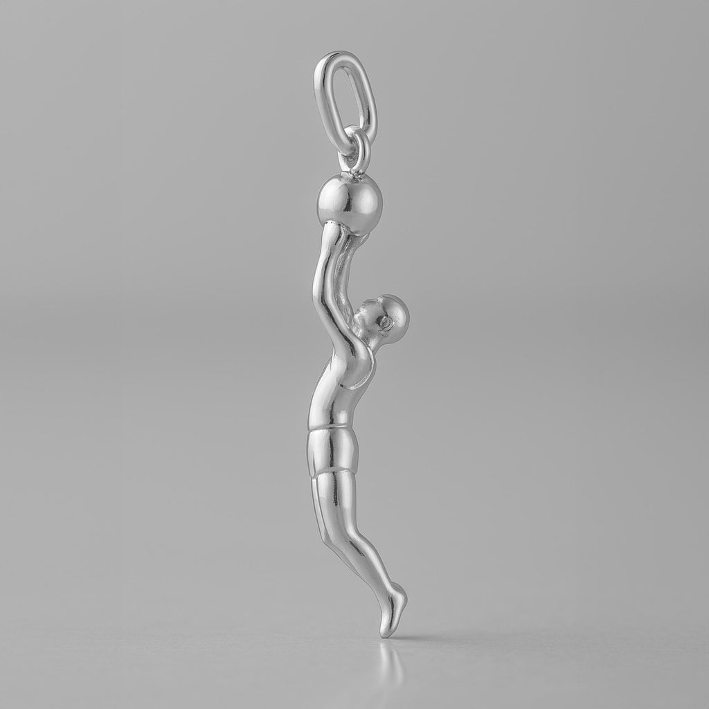9ct White Gold - Basketball Slam Dunk Charm