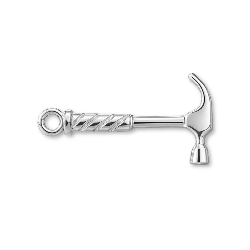 9ct White Gold - Builders Hammer Charm