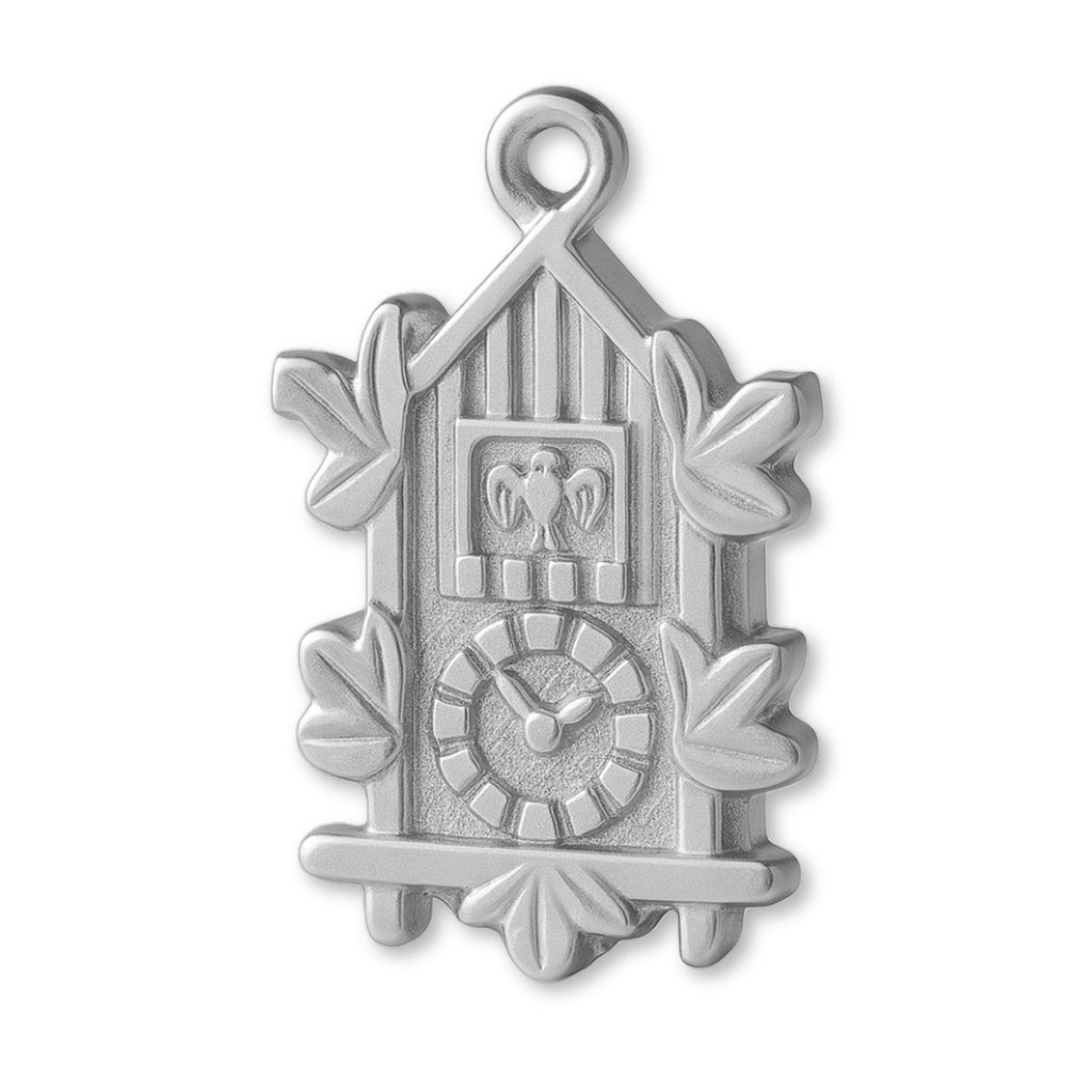 18ct White Gold - Ornate Cuckoo Clock Charm