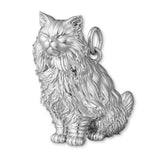 9ct White Gold - Persian Cat Charm