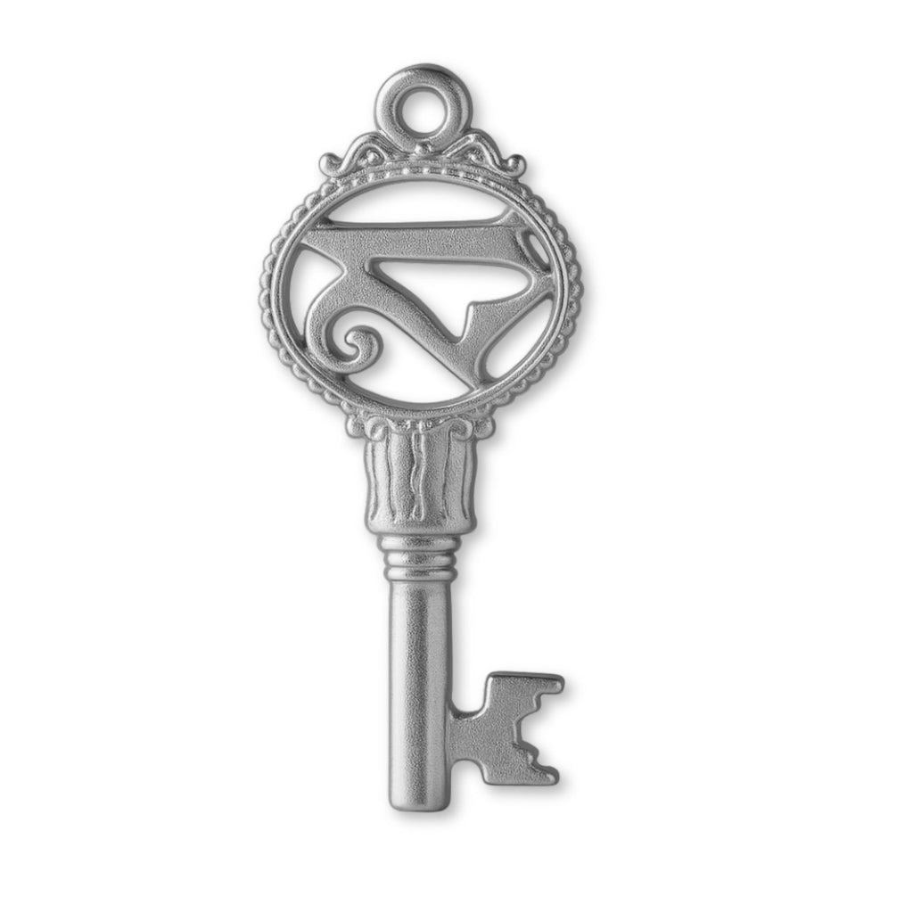 18ct White Gold - Victorian Castle 21 Key Charm