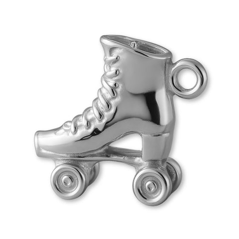 9ct White Gold - High-Top Roller Skate Charm
