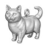 9ct White Gold - Munchkin Cat Charm