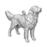 18ct White Gold - Golden Retriever Dog Charm