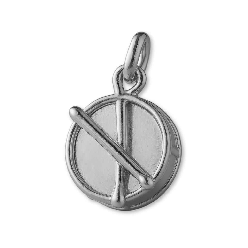 18ct White Gold - Parade Snare Drum Charm