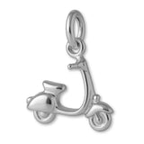 9ct White Gold - Vespa Motor Scooter Charm