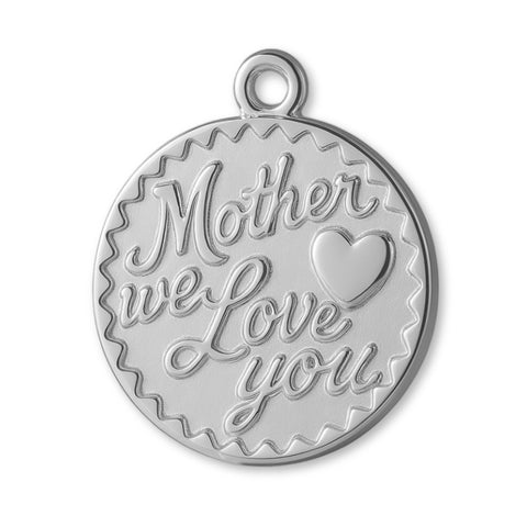 9ct White Gold - Mother We Love You Amulet Charm