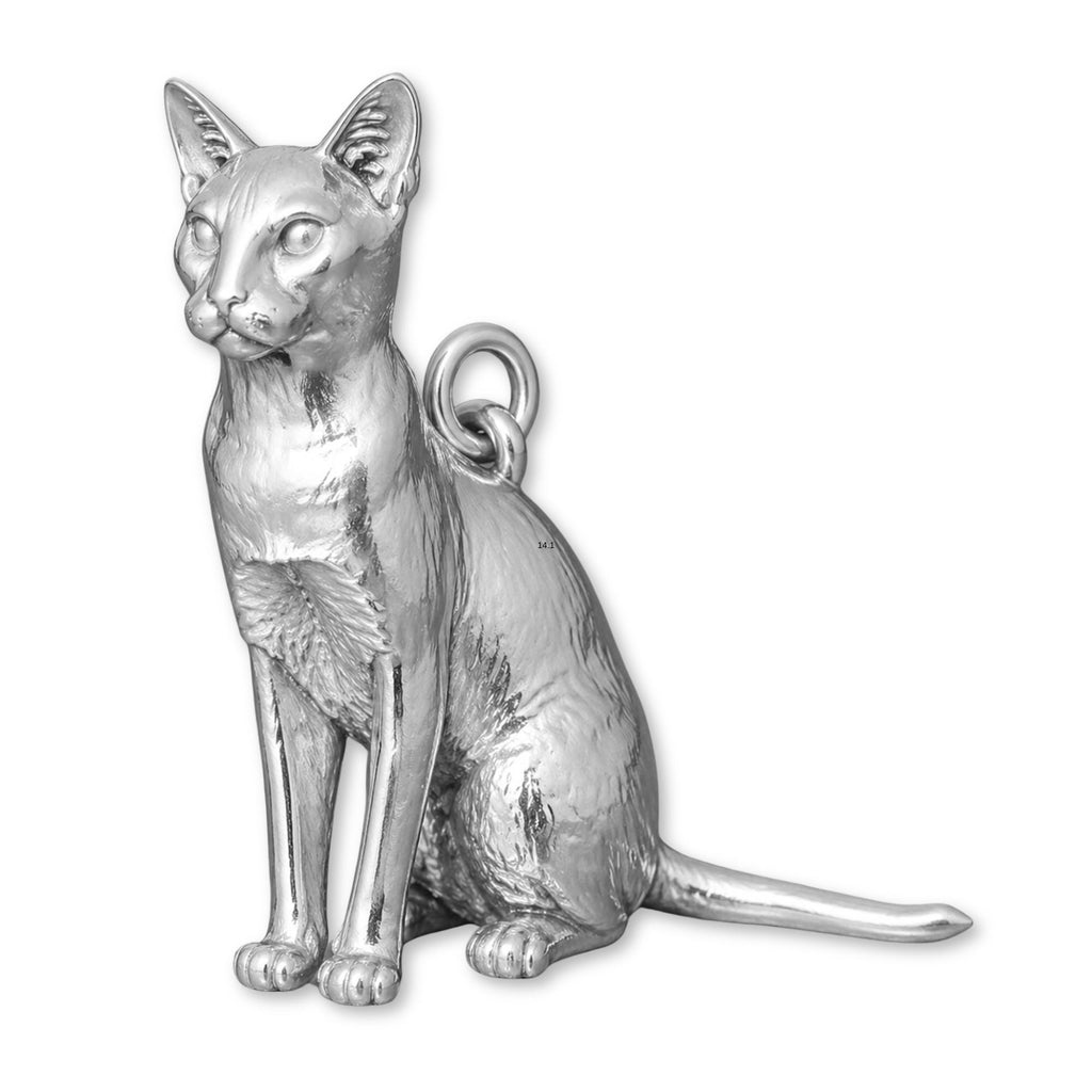 18ct White Gold - Ocicat Cat Charm