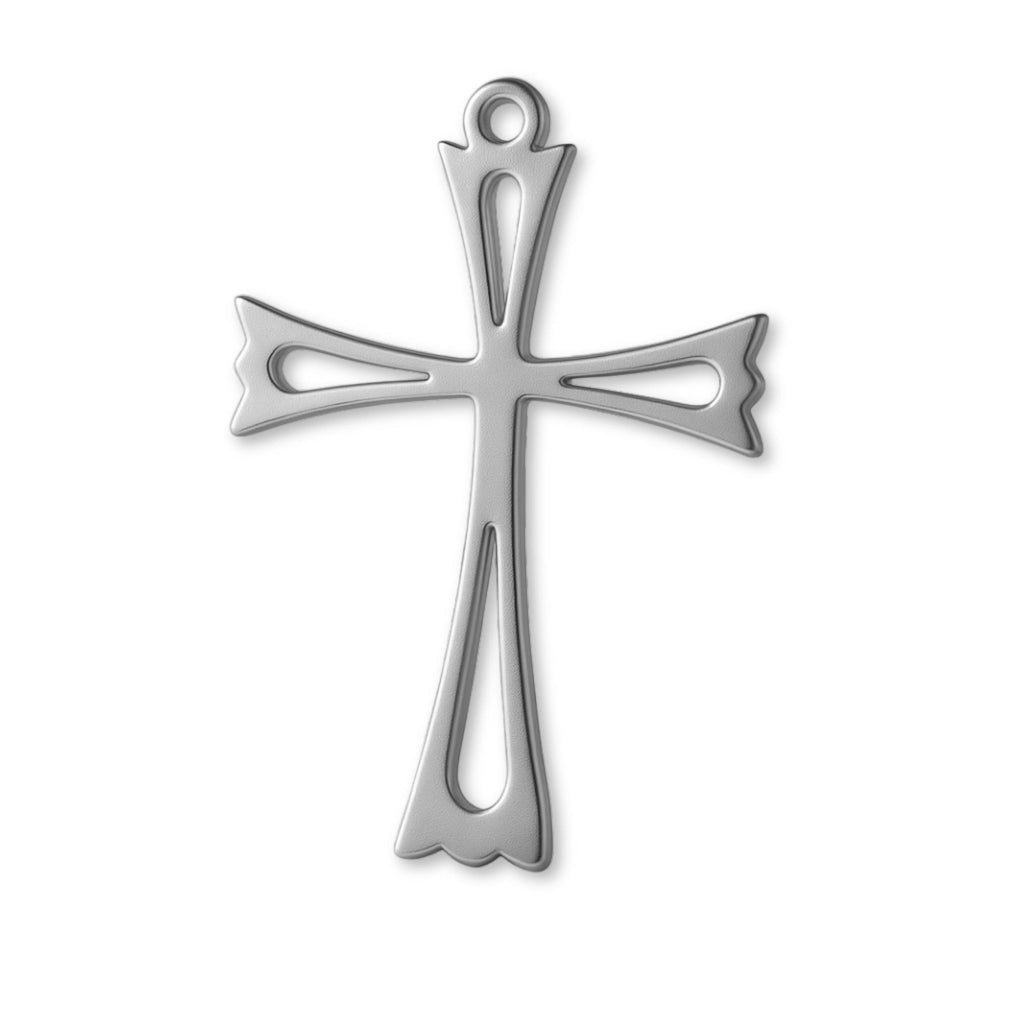 18ct White Gold - Openwork Crucifix Charm